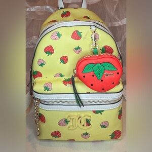 Juicy Couture Sweet & Juicy Yellow and Red Strawberry Backpack